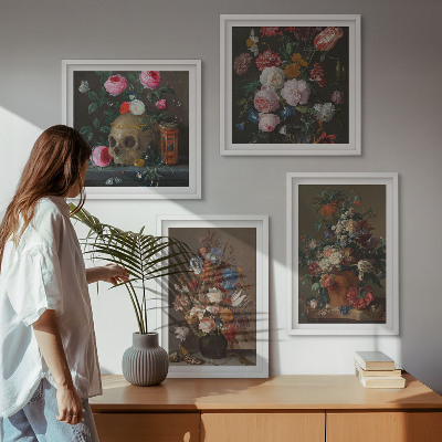 Polittico con cornice Composizioni floreali in vaso