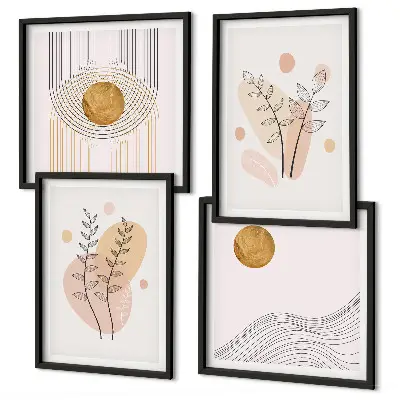 Galleria a parete con disegni minimalisti di piante