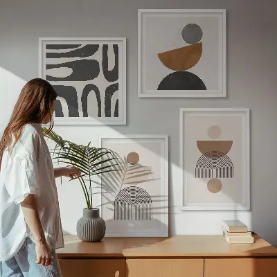 Galleria a parete con design bohémien astratto