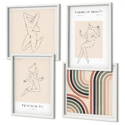 Sagome femminili composizione di 4 quadri