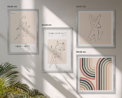Composizione di 4 quadri Sagome femminili nei poster
