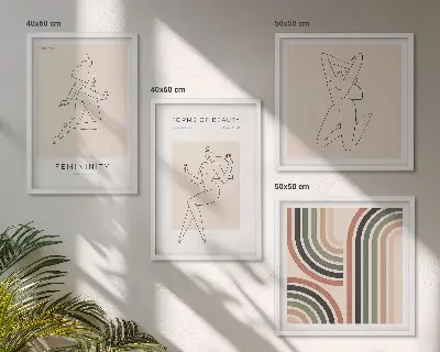 Sagome femminili composizione di 4 quadri