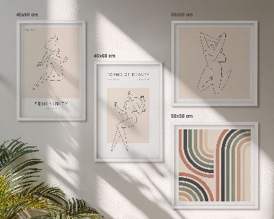 Composizione di 4 quadri Sagome femminili nei poster
