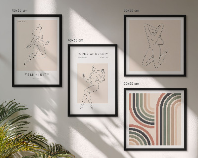 Composizione di 4 quadri Sagome femminili nei poster