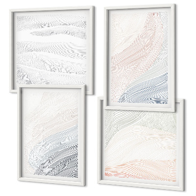 Polittico con cornice Onde astratte dai colori pastello