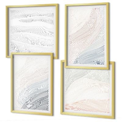 Polittico con cornice Onde astratte dai colori pastello
