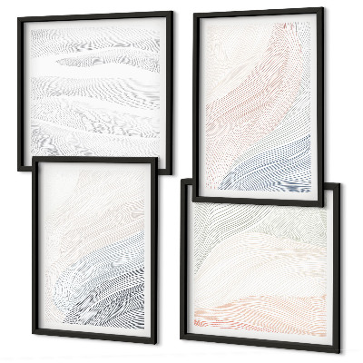 Polittico con cornice Onde astratte dai colori pastello