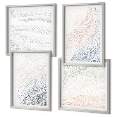 Polittico con cornice Onde astratte dai colori pastello