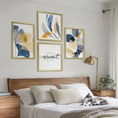 Polittico con cornice Motivi vegetali ad acquerello polittico con cornice raffigurante motivi vegetali ad acquerello