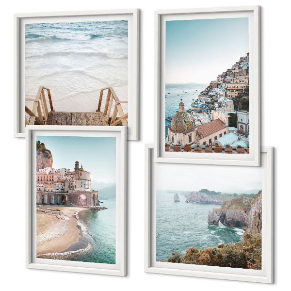 Galleria a parete Panorami estivi di spiagge dai colori pastello