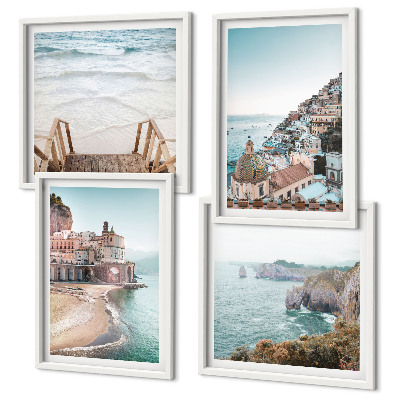 Galleria a parete Panorami estivi di spiagge dai colori pastello