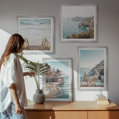 Galleria a parete Panorami estivi di spiagge dai colori pastello