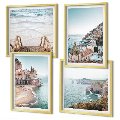 Galleria a parete Panorami estivi di spiagge dai colori pastello