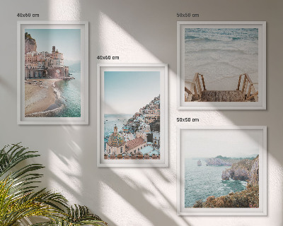 Galleria a parete Panorami estivi di spiagge dai colori pastello