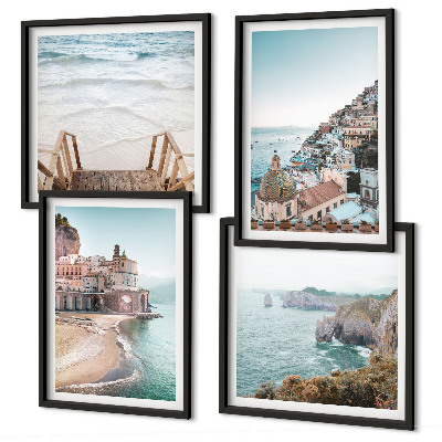 Galleria a parete Panorami estivi di spiagge dai colori pastello