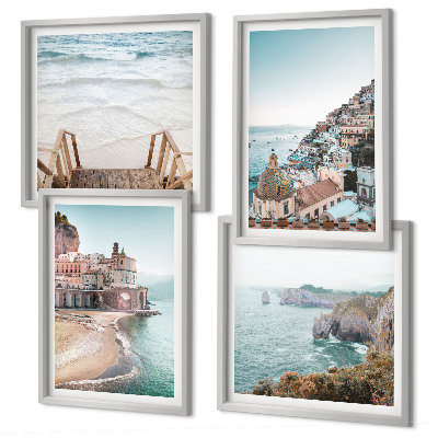 Galleria a parete Panorami estivi di spiagge dai colori pastello