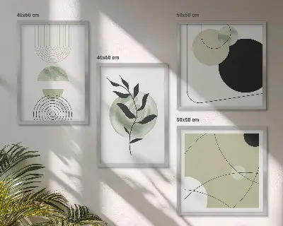 Galleria a parete con motivi vegetali astratti