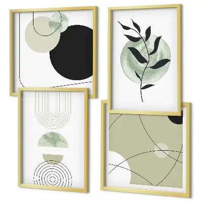 Galleria a parete con motivi vegetali astratti
