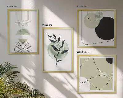 Galleria a parete con motivi vegetali astratti