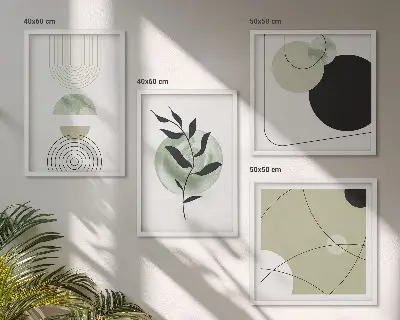 Galleria a parete con motivi vegetali astratti