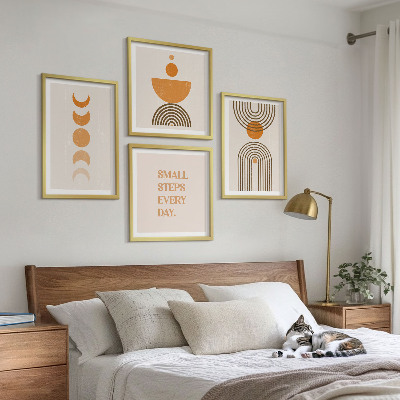 Composizione di 4 quadri Motivi bohémien minimalisti