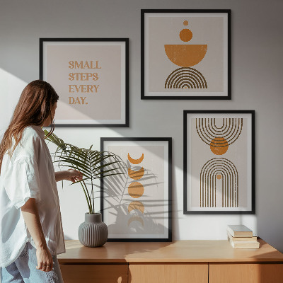 Composizione di 4 quadri Motivi bohémien minimalisti