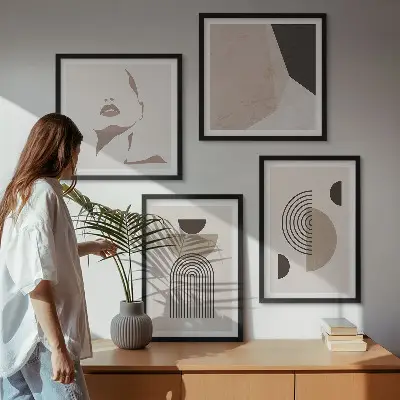 Forme facciali astratte polittico con cornice
