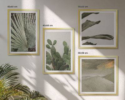 Composizione di 4 quadri Foglie di piante tropicali color pastello