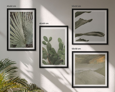 Composizione di 4 quadri Foglie di piante tropicali color pastello