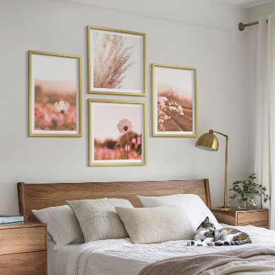 Composizione di 4 quadri Fiori selvatici nei prati d'estate