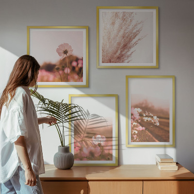 Composizione di 4 quadri Fiori selvatici nei prati d'estate