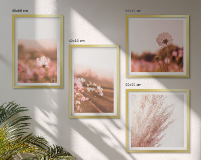 Composizione di 4 quadri Fiori selvatici nei prati d'estate