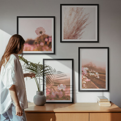Composizione di 4 quadri Fiori selvatici nei prati d'estate