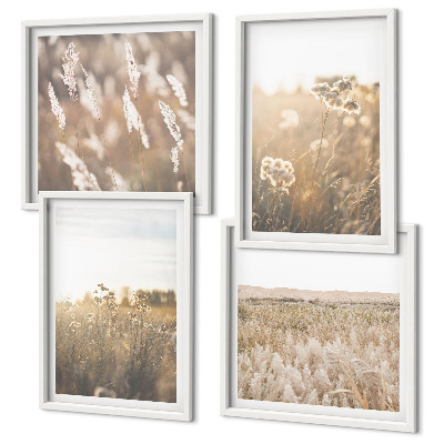 Polittico con cornice Paesaggio erba fiori calore