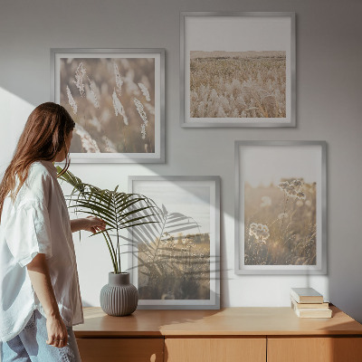 Polittico con cornice Paesaggio erba fiori calore
