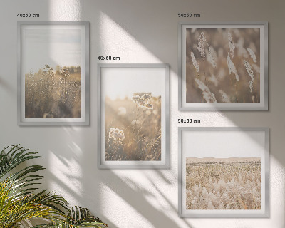 Polittico con cornice Paesaggio erba fiori calore