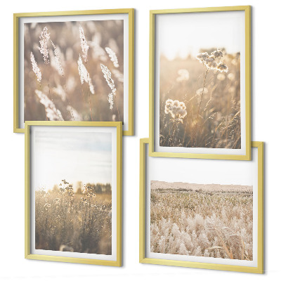 Polittico con cornice Paesaggio erba fiori calore