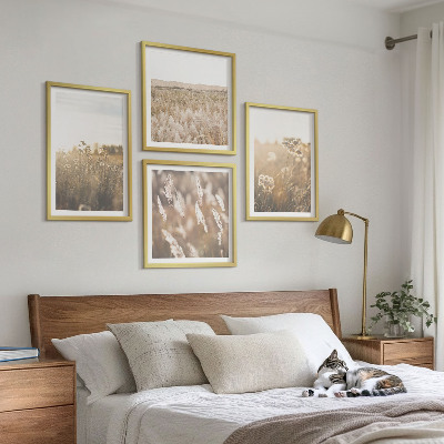 Polittico con cornice Paesaggio erba fiori calore