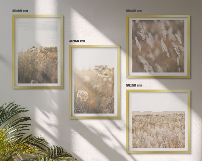 Polittico con cornice Paesaggio erba fiori calore