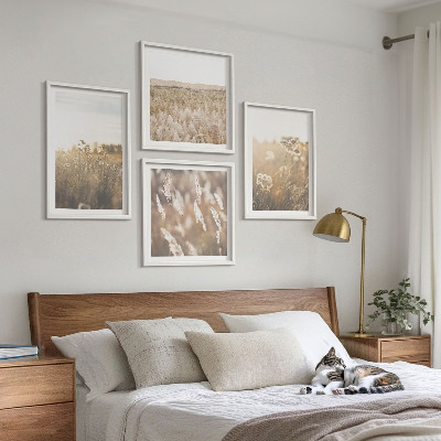 Polittico con cornice Paesaggio erba fiori calore