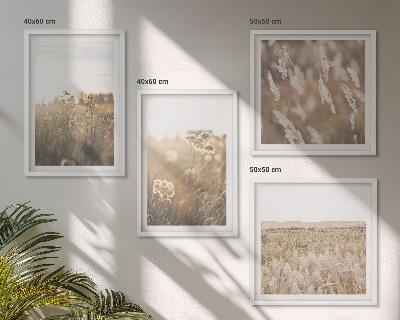Polittico con cornice Paesaggio erba fiori calore