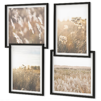 Polittico con cornice Paesaggio erba fiori calore