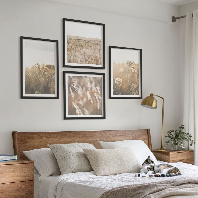 Polittico con cornice Paesaggio erba fiori calore