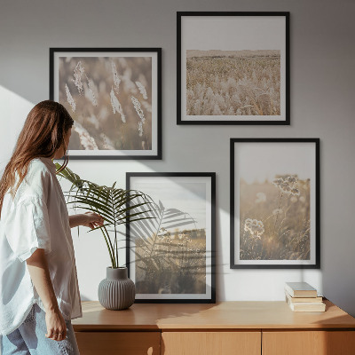 Polittico con cornice Paesaggio erba fiori calore