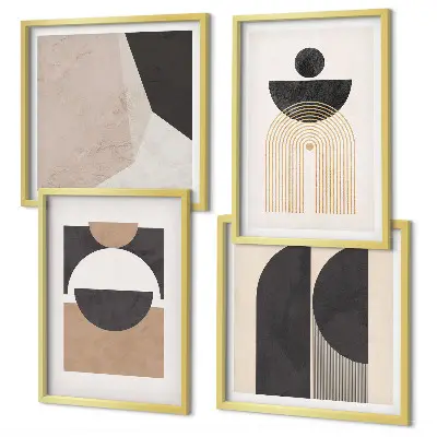 Galleria a parete forme astratte nei toni del beige e marrone