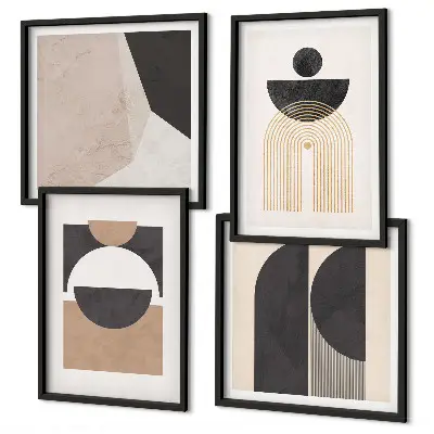 Galleria a parete forme astratte nei toni del beige e marrone