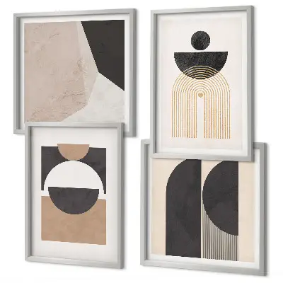 Galleria a parete forme astratte nei toni del beige e marrone