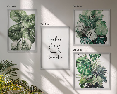 Galleria a parete Decorazione con foglie tropicali verdi