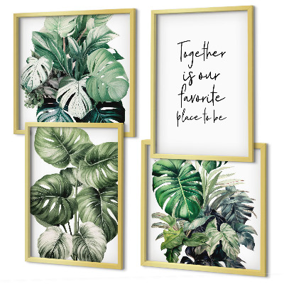Galleria a parete Decorazione con foglie tropicali verdi