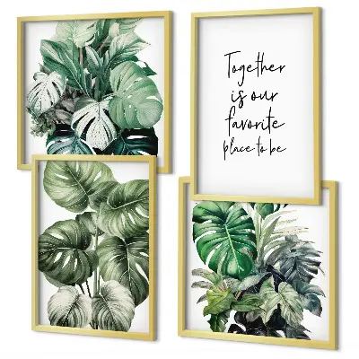 Decorazione a parete con foglie tropicali versione con foglie verdi